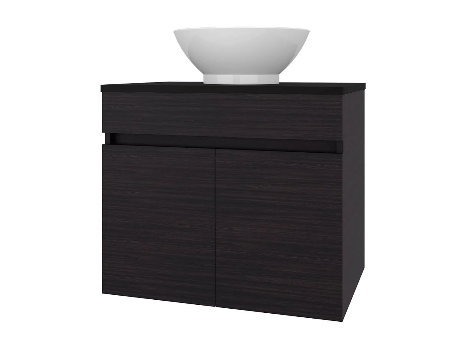 Meuble lavabo Manchester, wengué + wengué