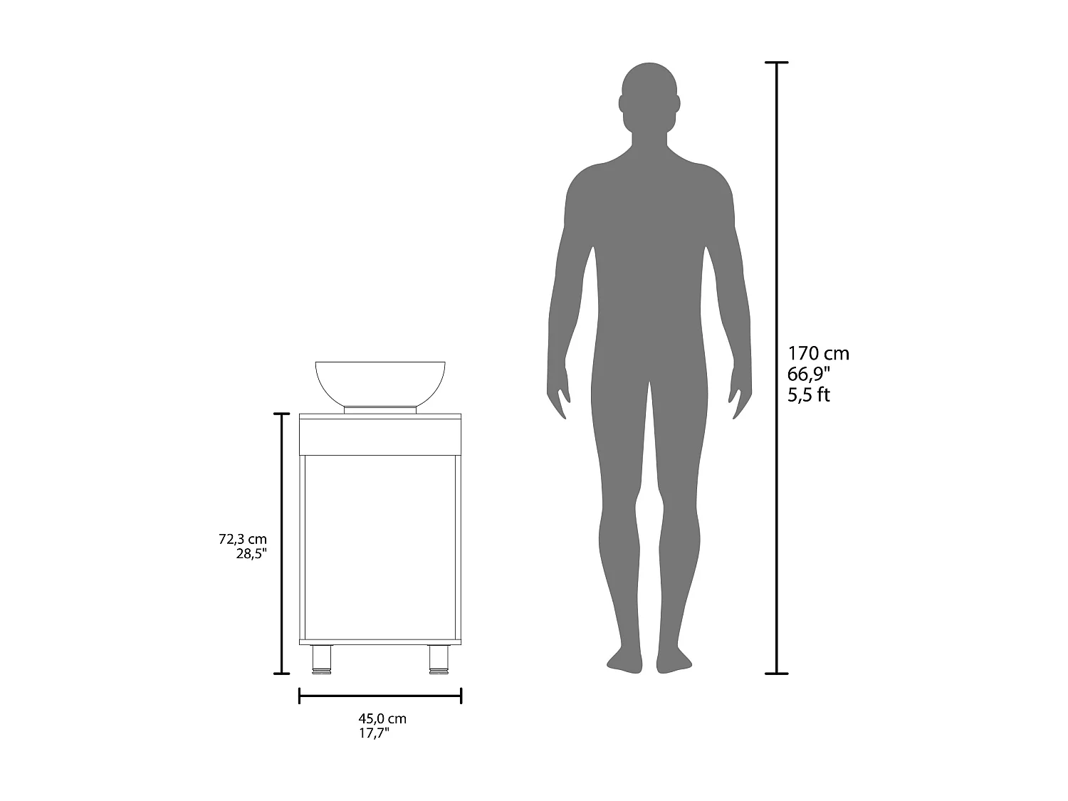 Meuble lavabo Tacna, wengué