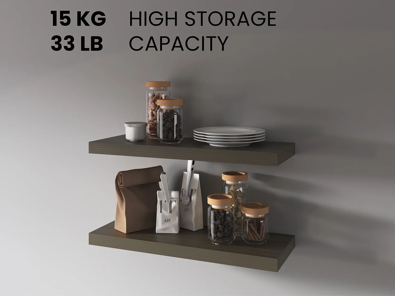 Prateleira flutuante 80 x 25 (x2) Olivo