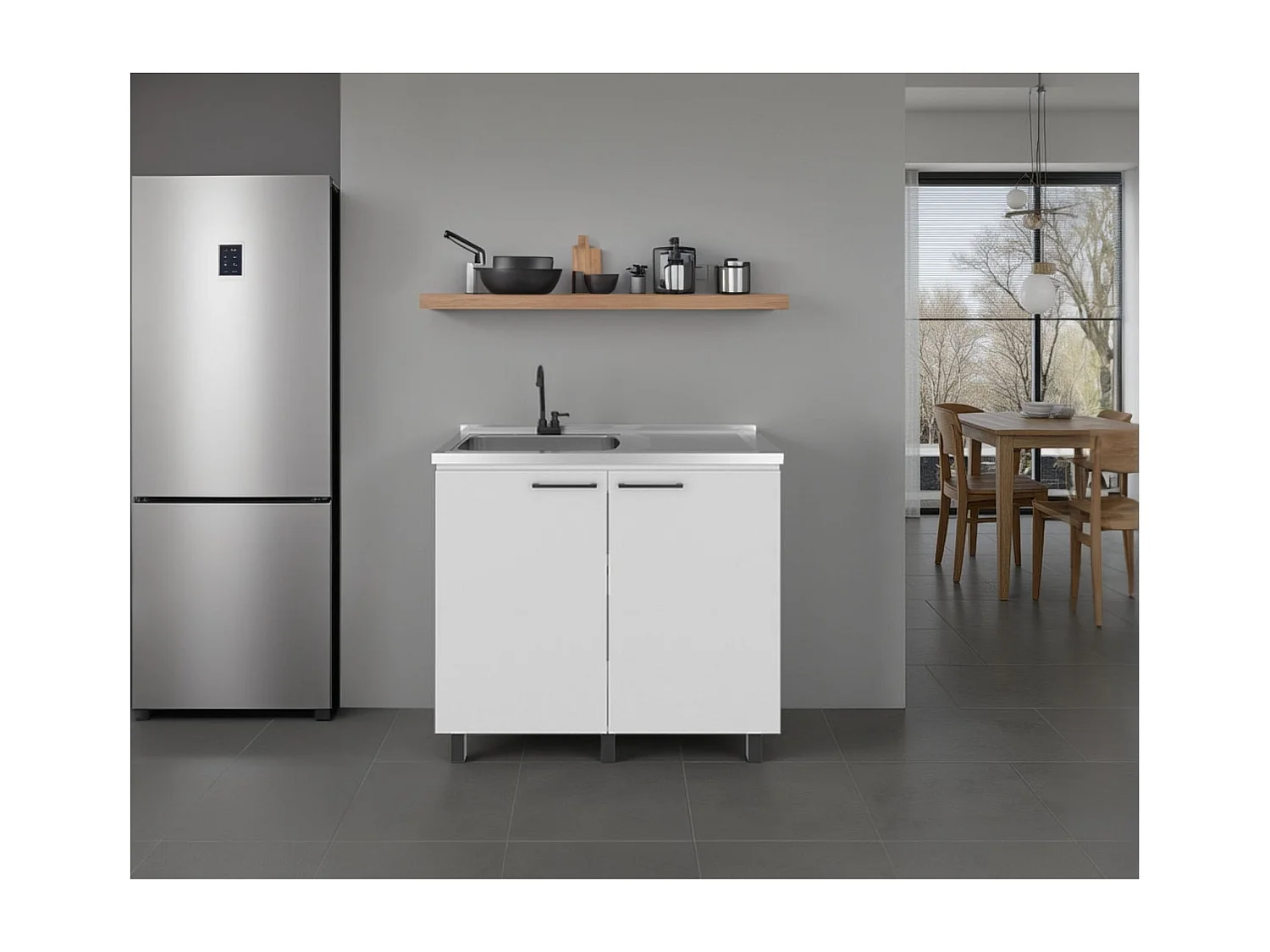 Mobile basso Napoles con lavandino, bianco MQZ