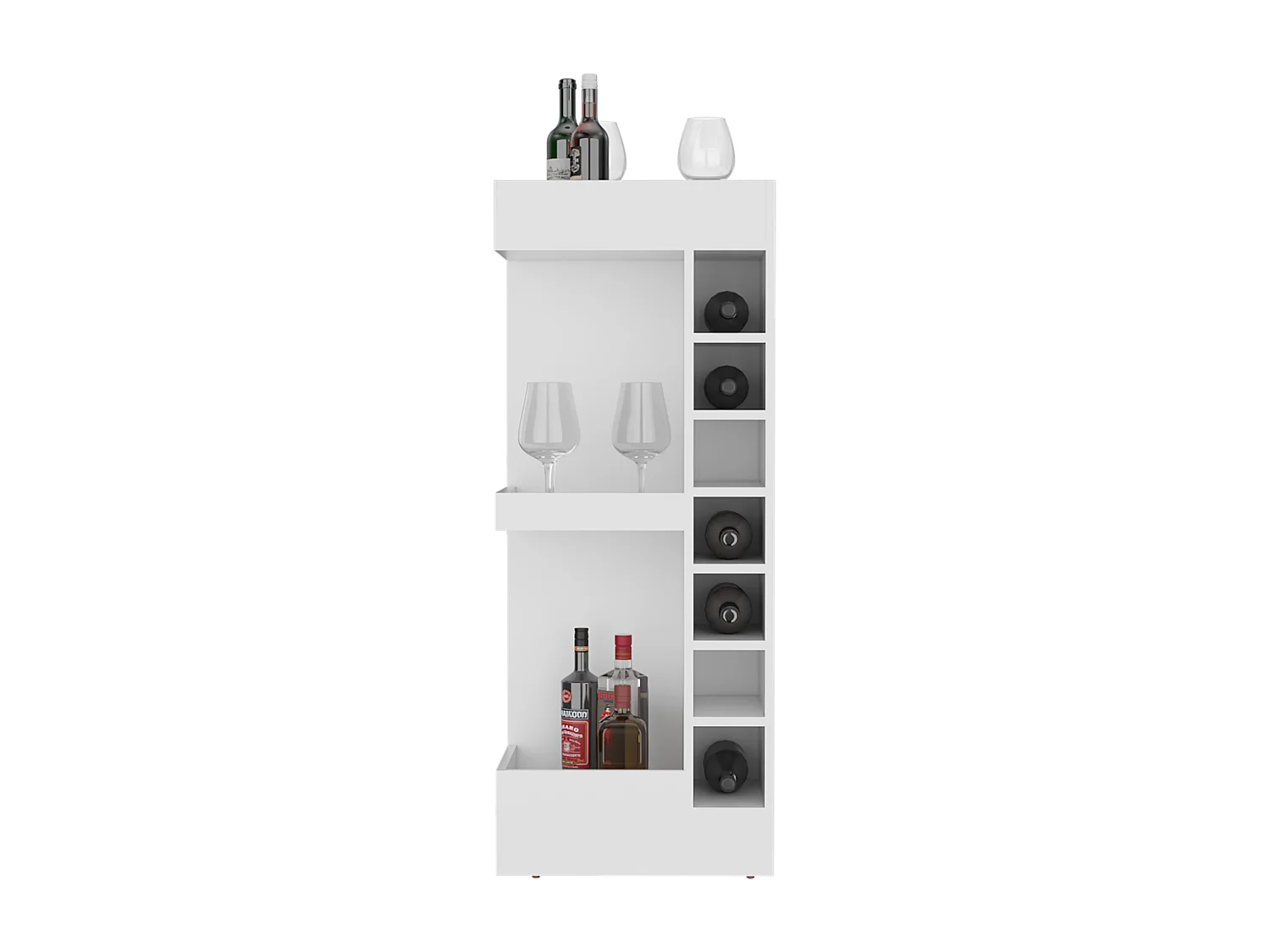 Meuble bar d'angle Lyman, blanc MQZ