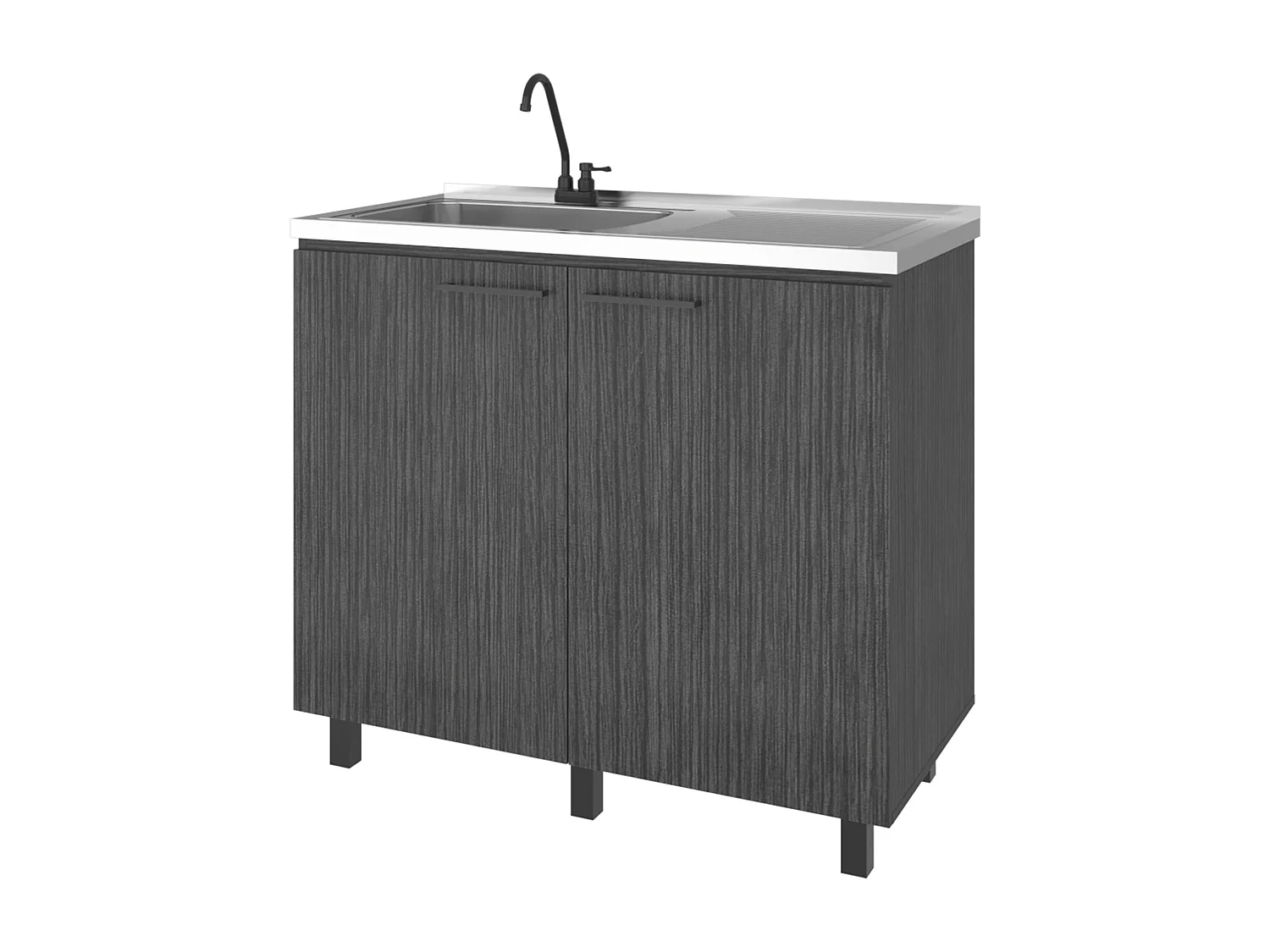 Mobile basso Napoles con lavandino, rovere grigio