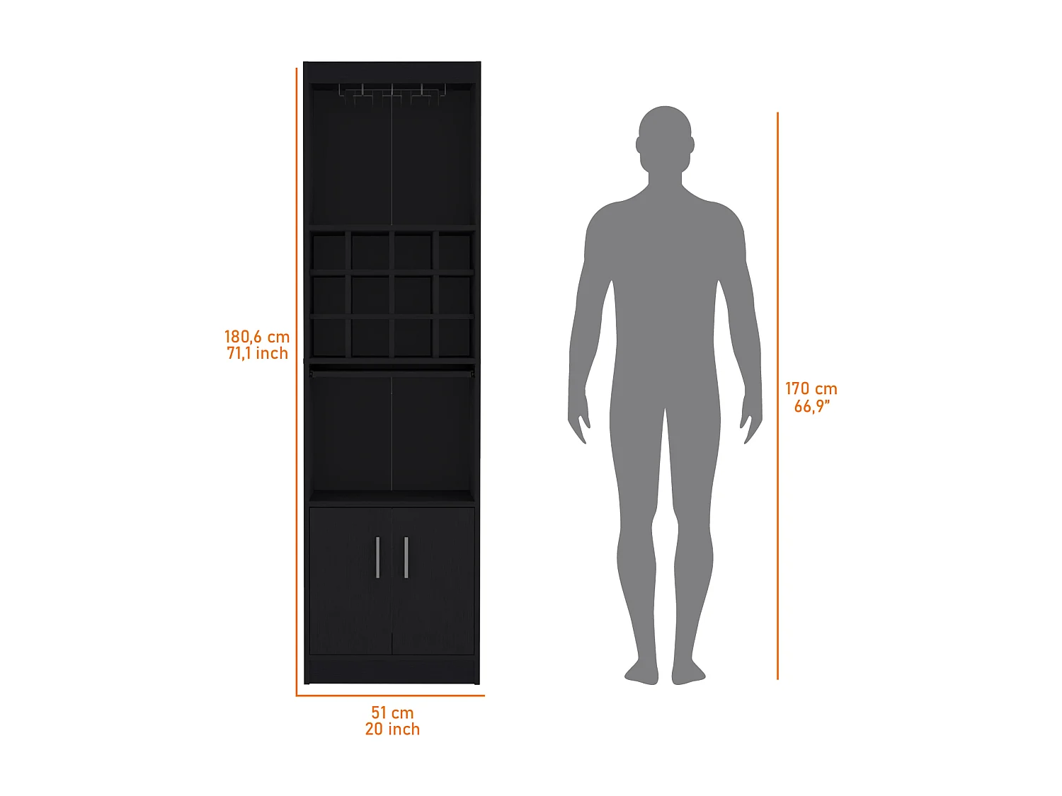 Gabinetto per bar Kevil, wengué
