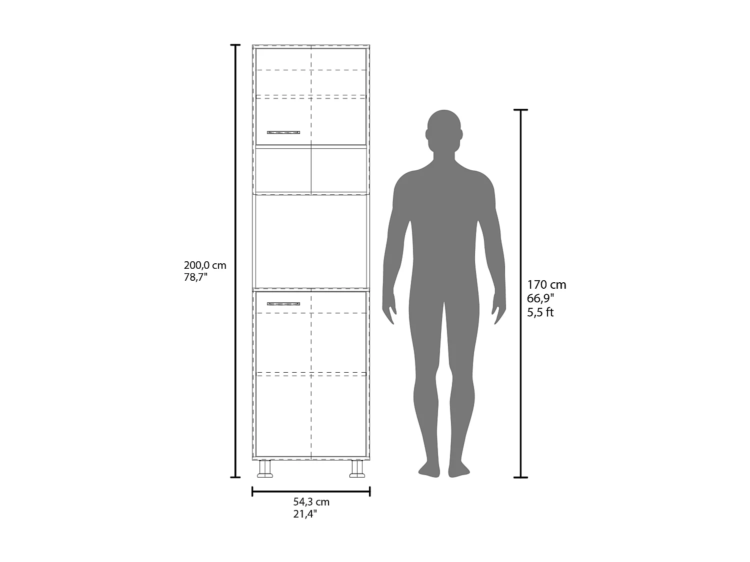Dispensa da cucina Antares, bianco