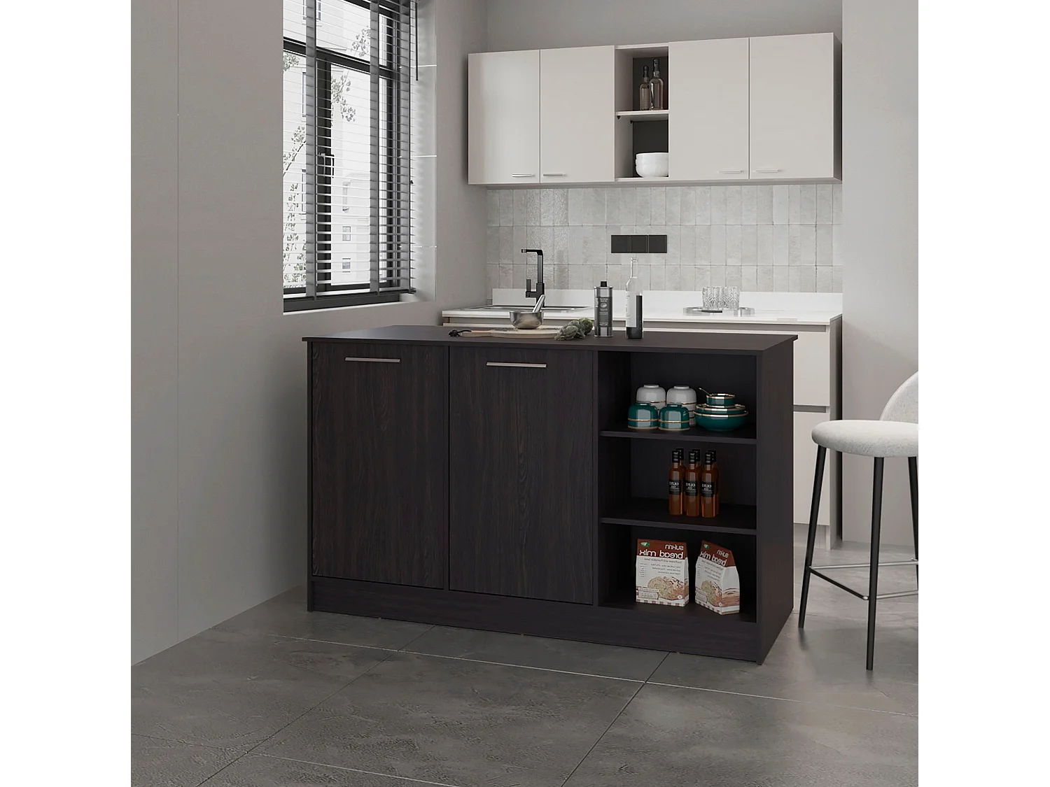 Ilha de cozinha Ginger, wengué