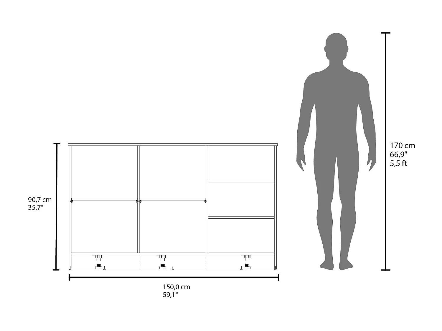 Ilha de cozinha Ginger, wengué