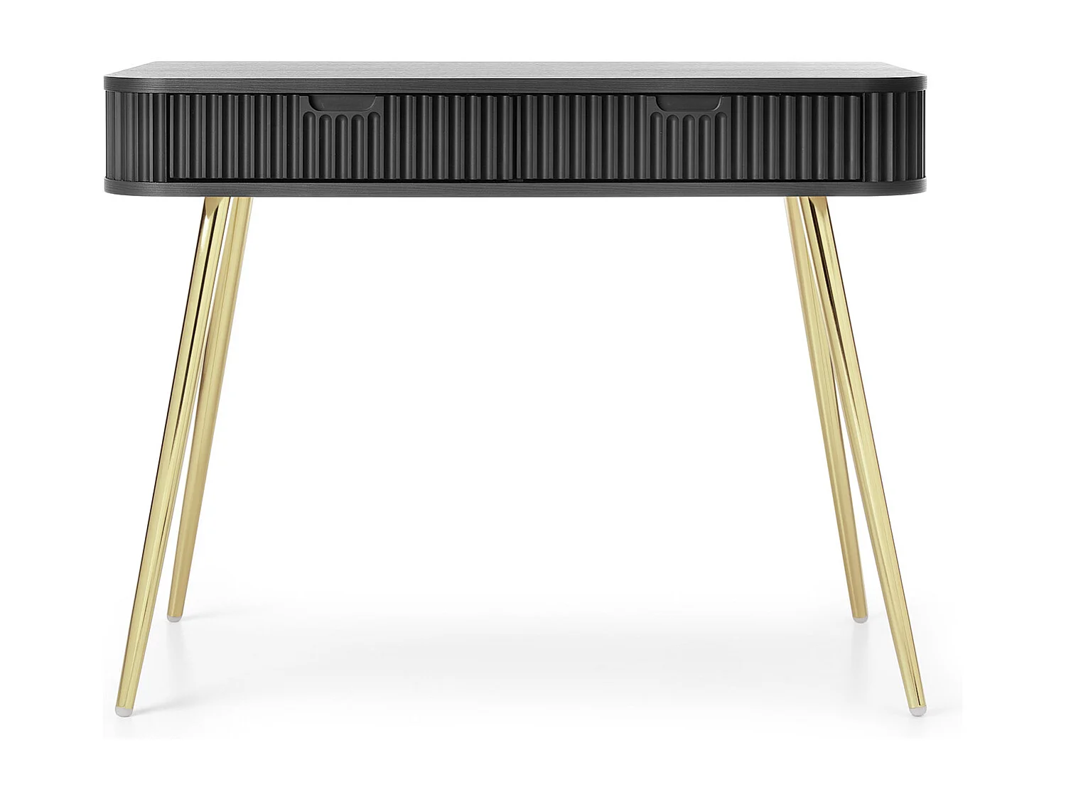 Coiffeuse : Noir, pieds or, 103 x 80 x 49 cm