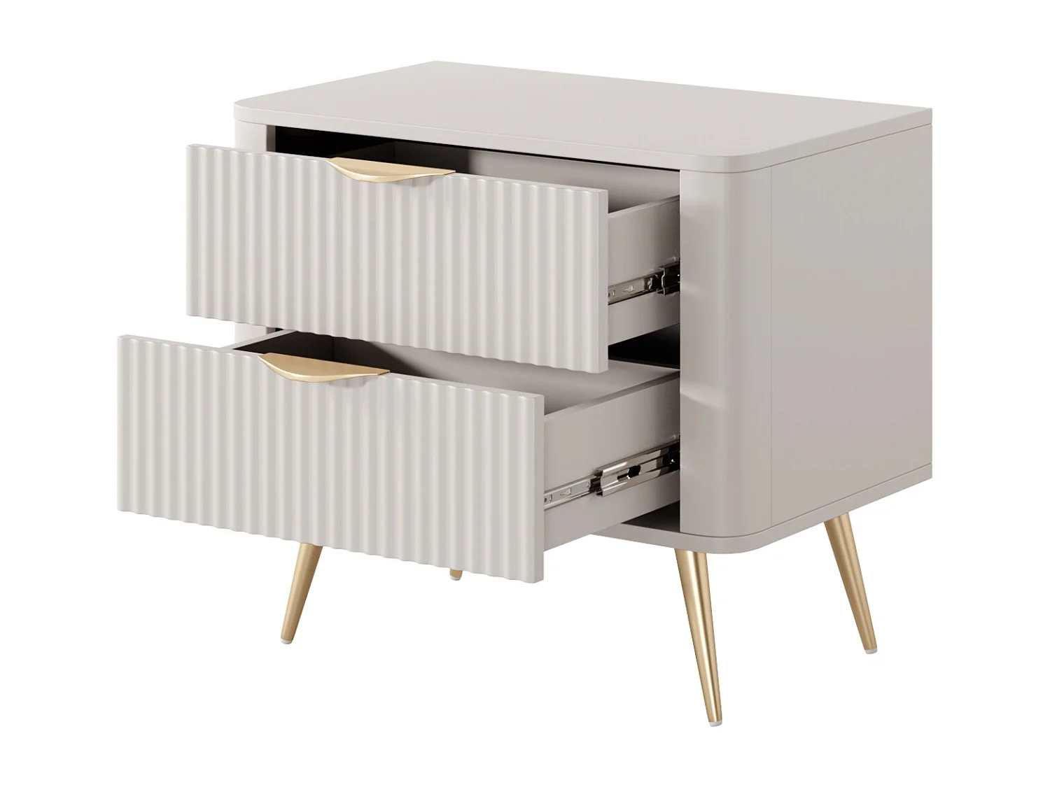 Comodino: Beige, 63,2 x 38 x 55,3 cm