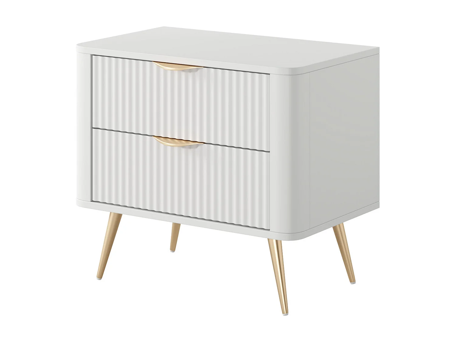 Comodino: Bianco, 63,2 x 38 x 55,3 cm