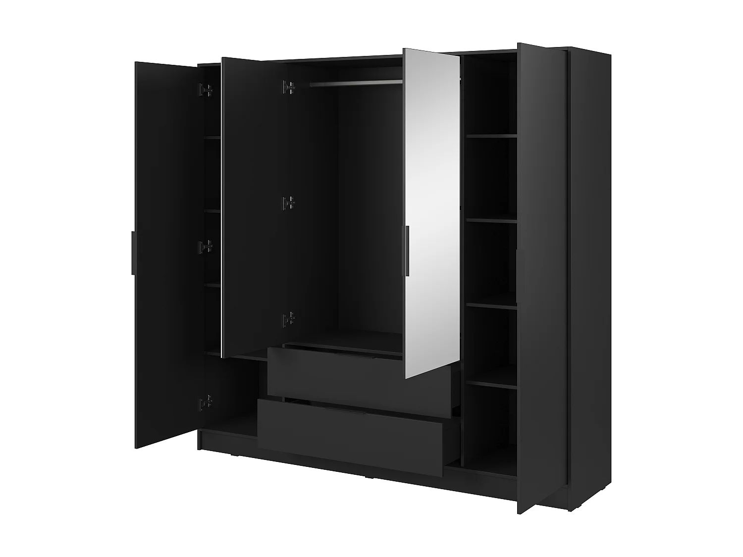 Kleiderschrank, Graphit, 206 x 200 x 51 cm