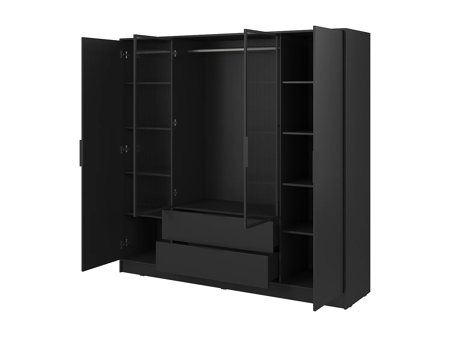 Armoire, graphite, 206 x 200 x 51 cm