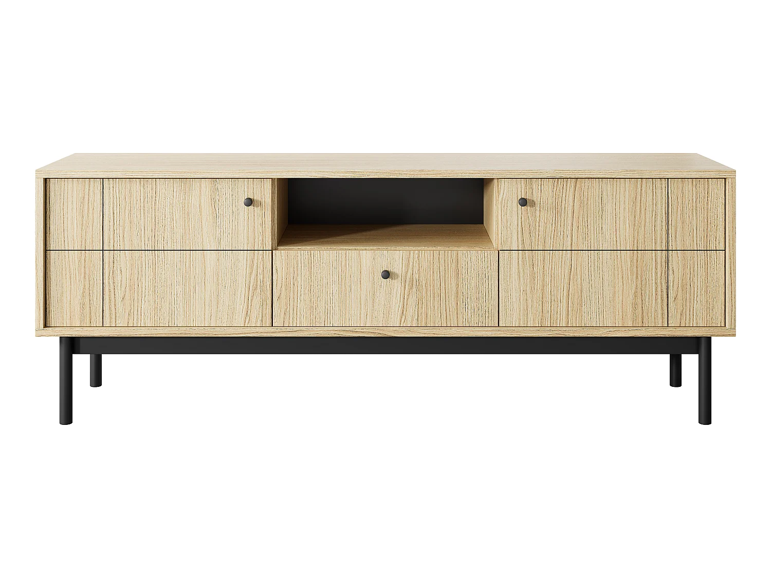 TV-taso, Linea-tammen värinen, mustat jalat, 153,5 x 56,5 x 39 cm