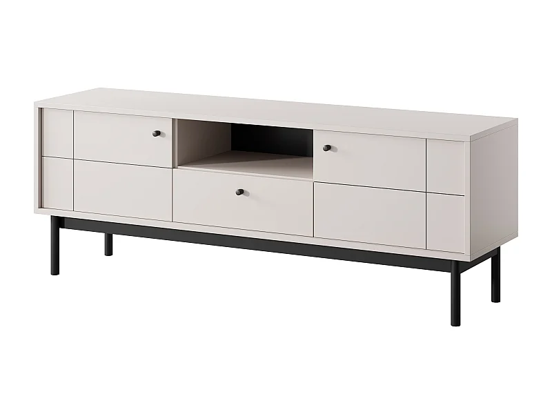 TV-Ständer: Kaschmir, schwarze Beine, 153,5 x 56,5 x 39 cm