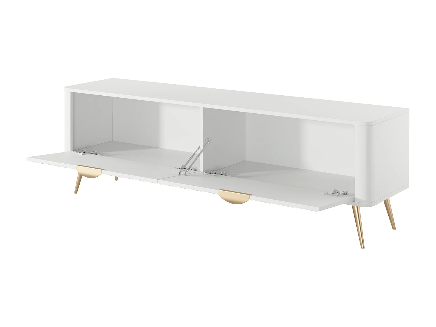 TV-Ständer: Weiß, 163,2 x 38 x 51,2 cm