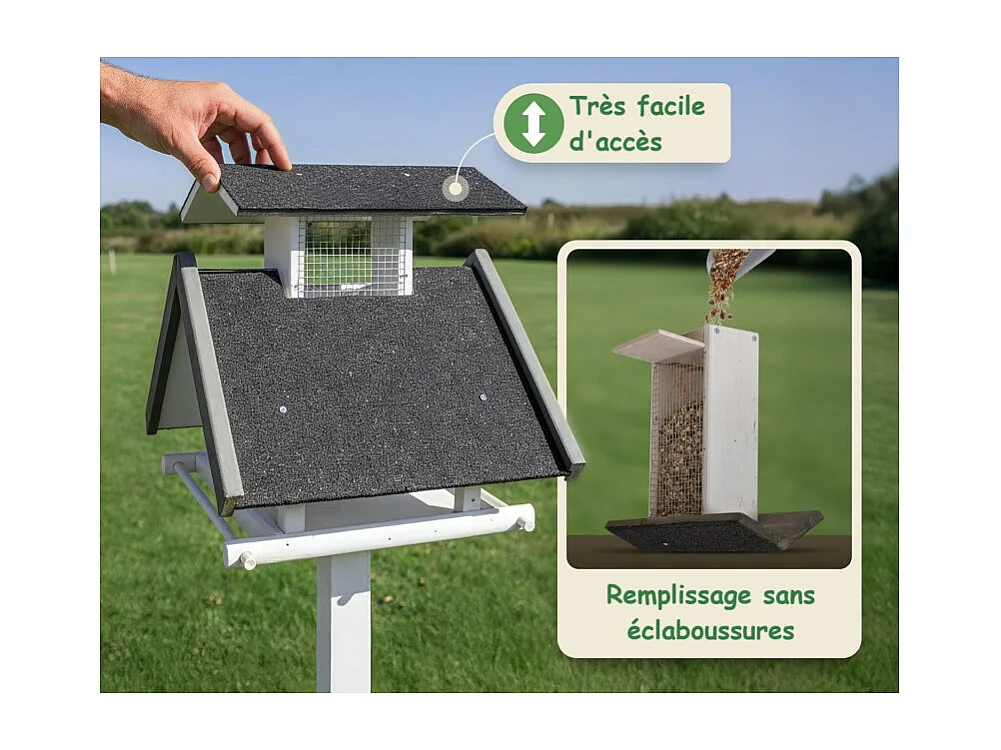 Mangeoire oiseaux exterieur pour oiseaux sauvage avec support modele-Tour