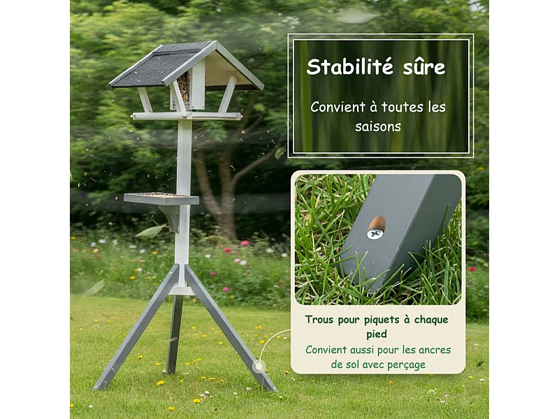 Mangeoire oiseaux exterieur pour oiseaux sauvage avec support modele-Tour