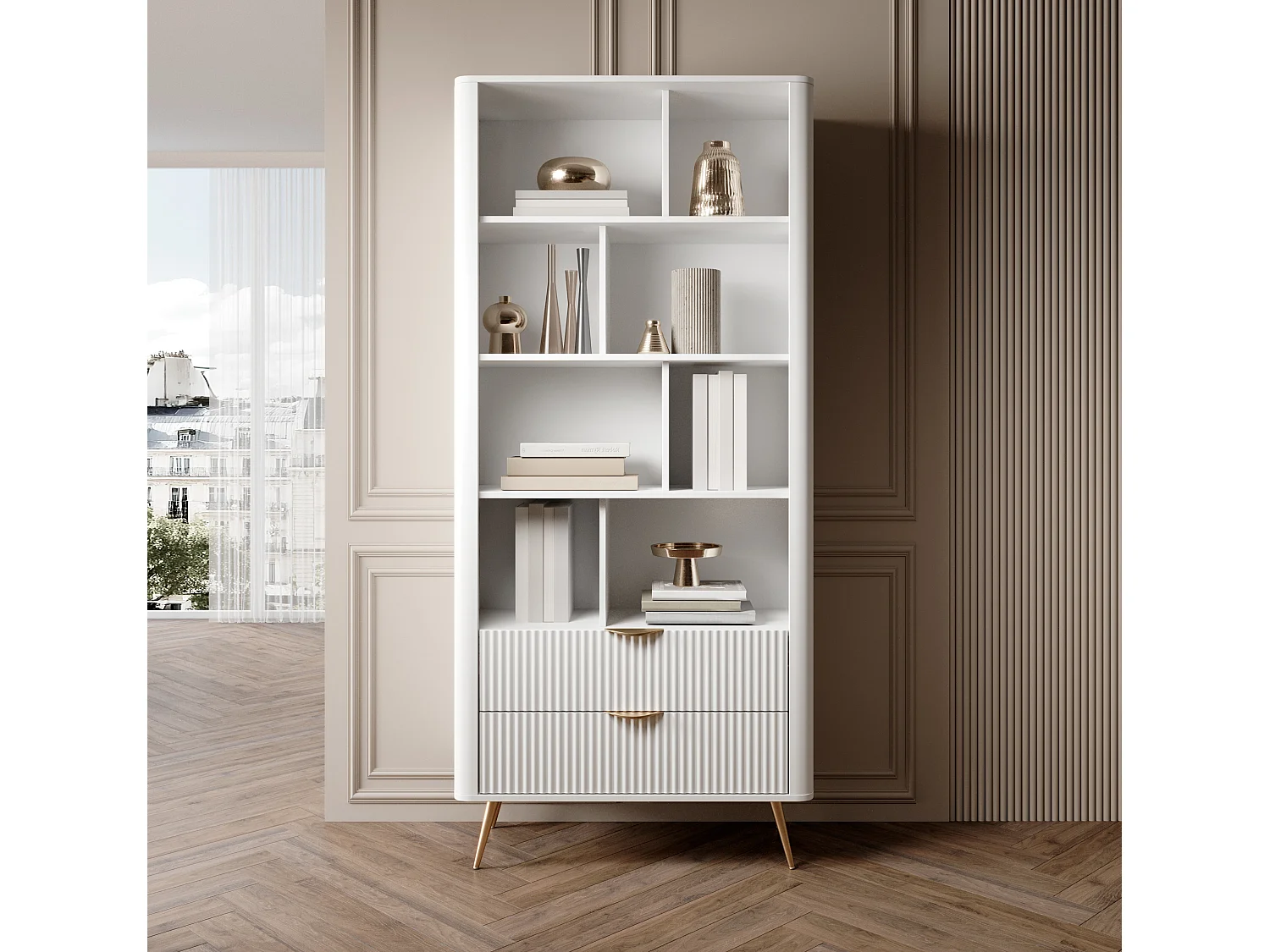 Bücherregal: Weiß, 88,2 x 38 x 193,8 cm