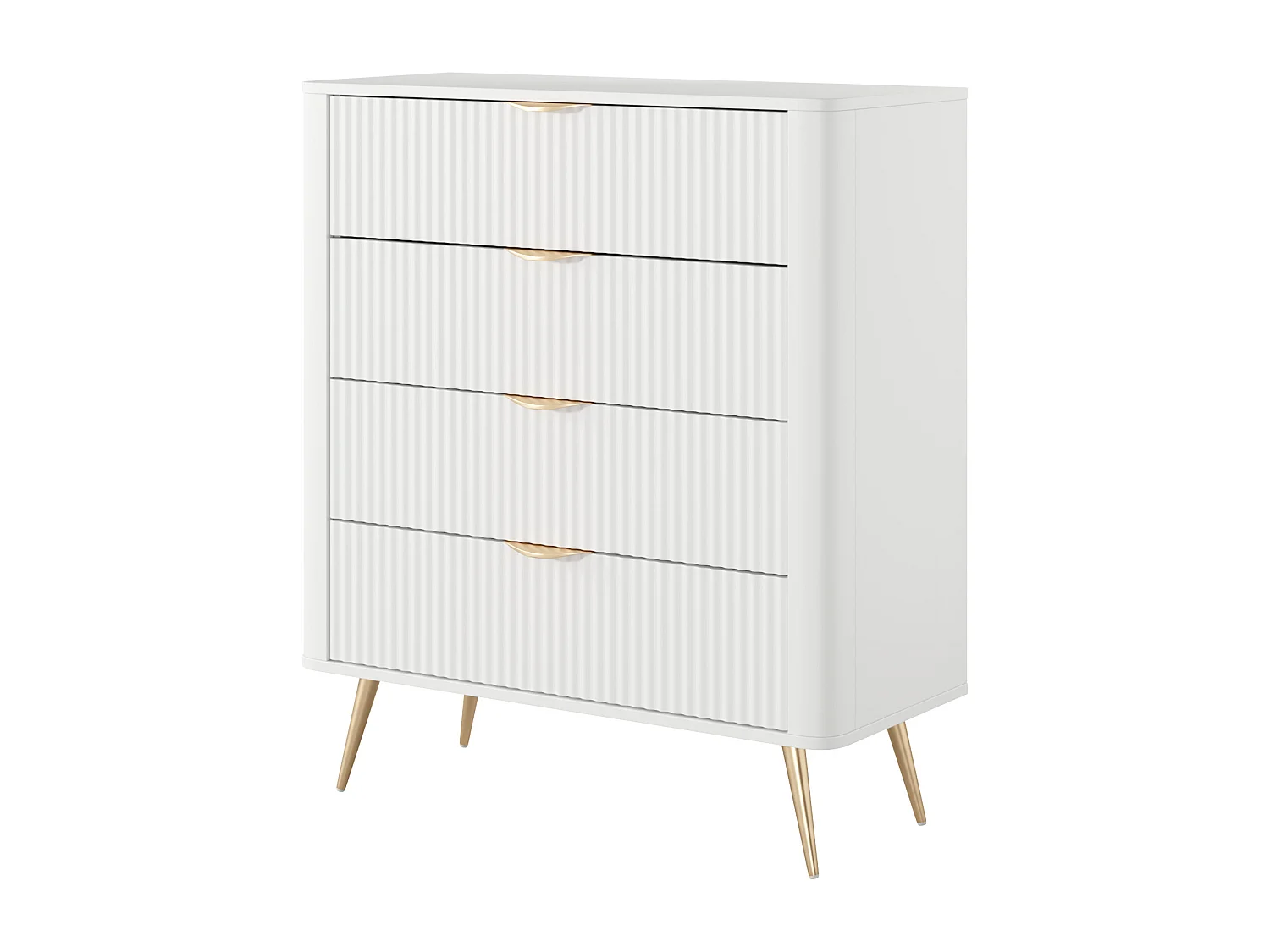 Kommode: 4 Schubladen, weiß, 88,2 x 38 x 101,2 cm