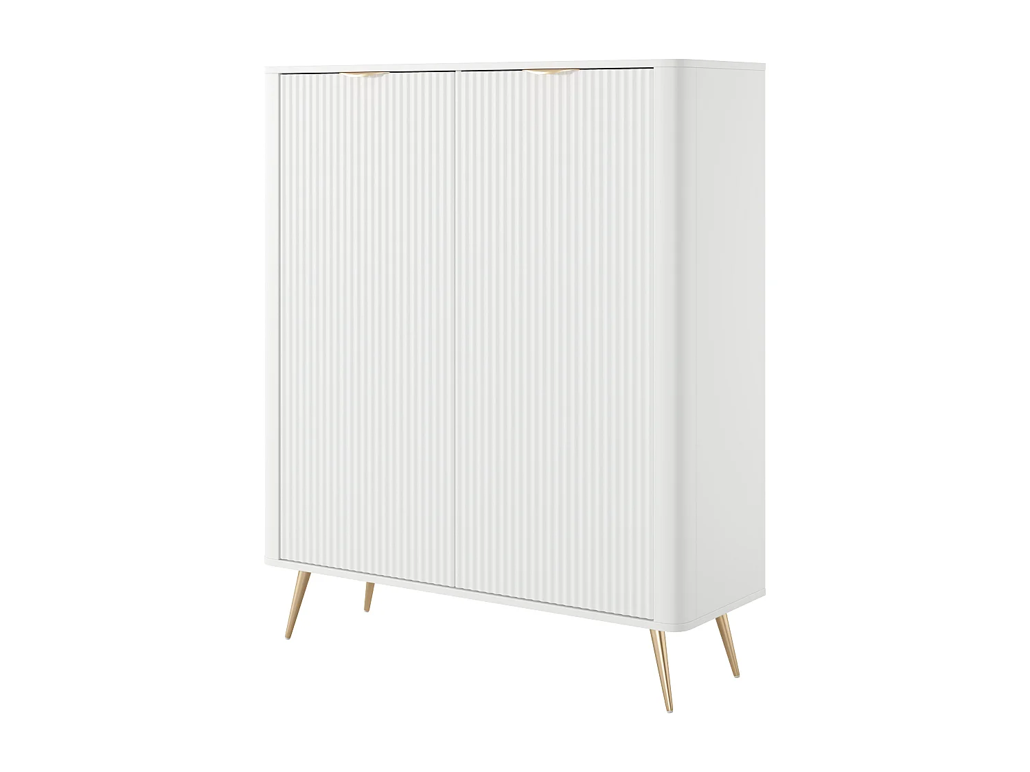 Kommode: 2 Türen, Weiß, 113,2 x 38 x 134,1 cm