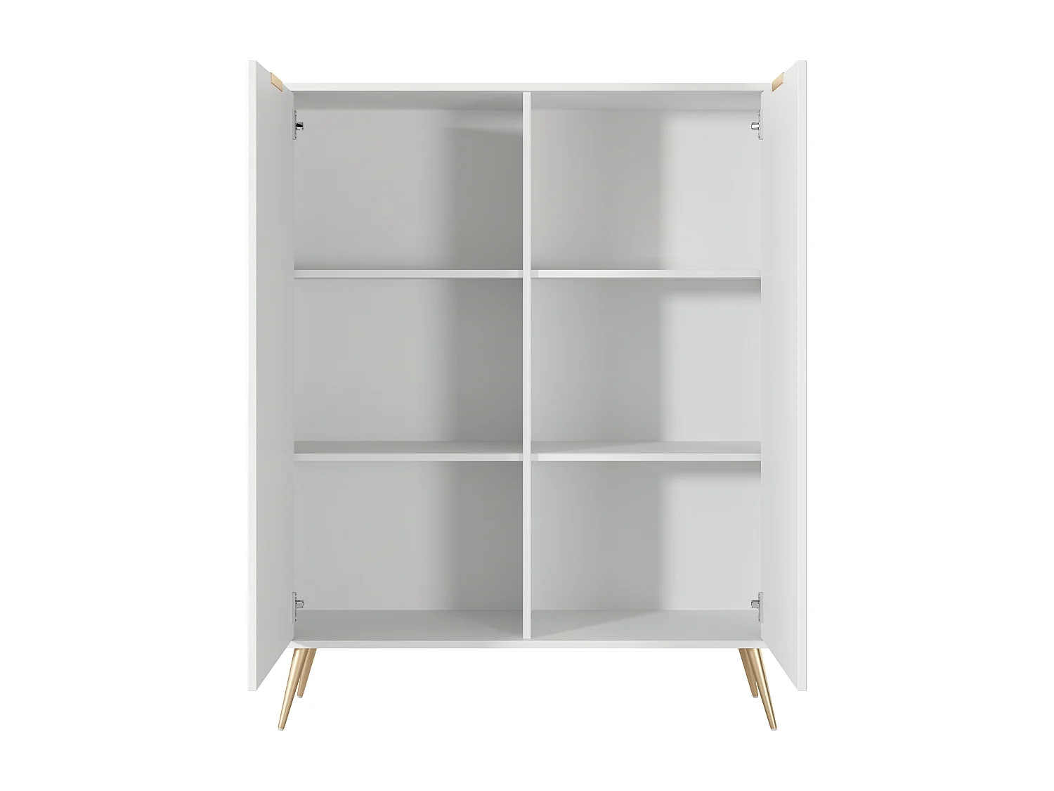 Kommode: 2 Türen, Weiß, 113,2 x 38 x 134,1 cm