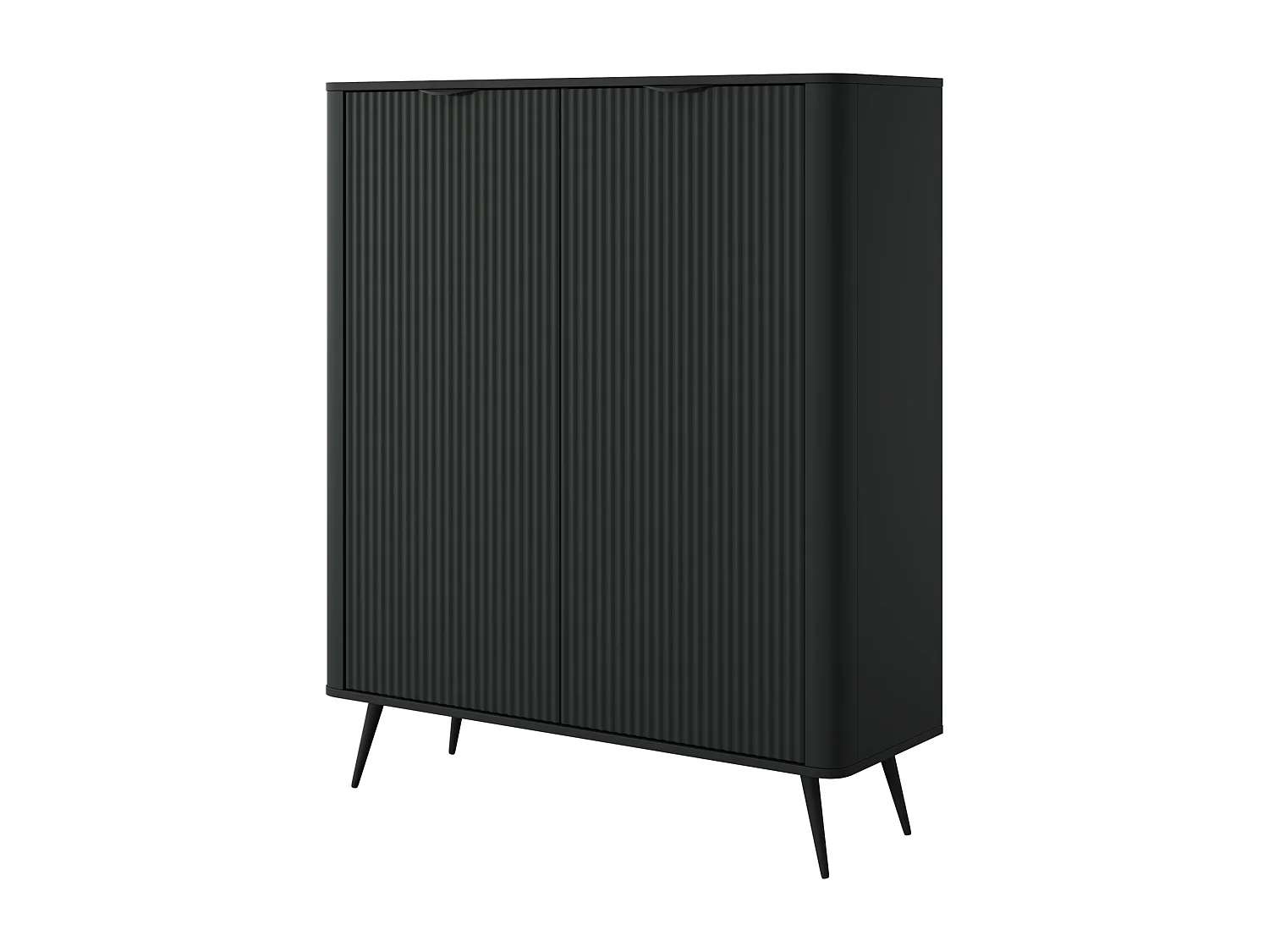 Kommode: 2 Türen, schwarz, 113,2 x 38 x 134,1 cm