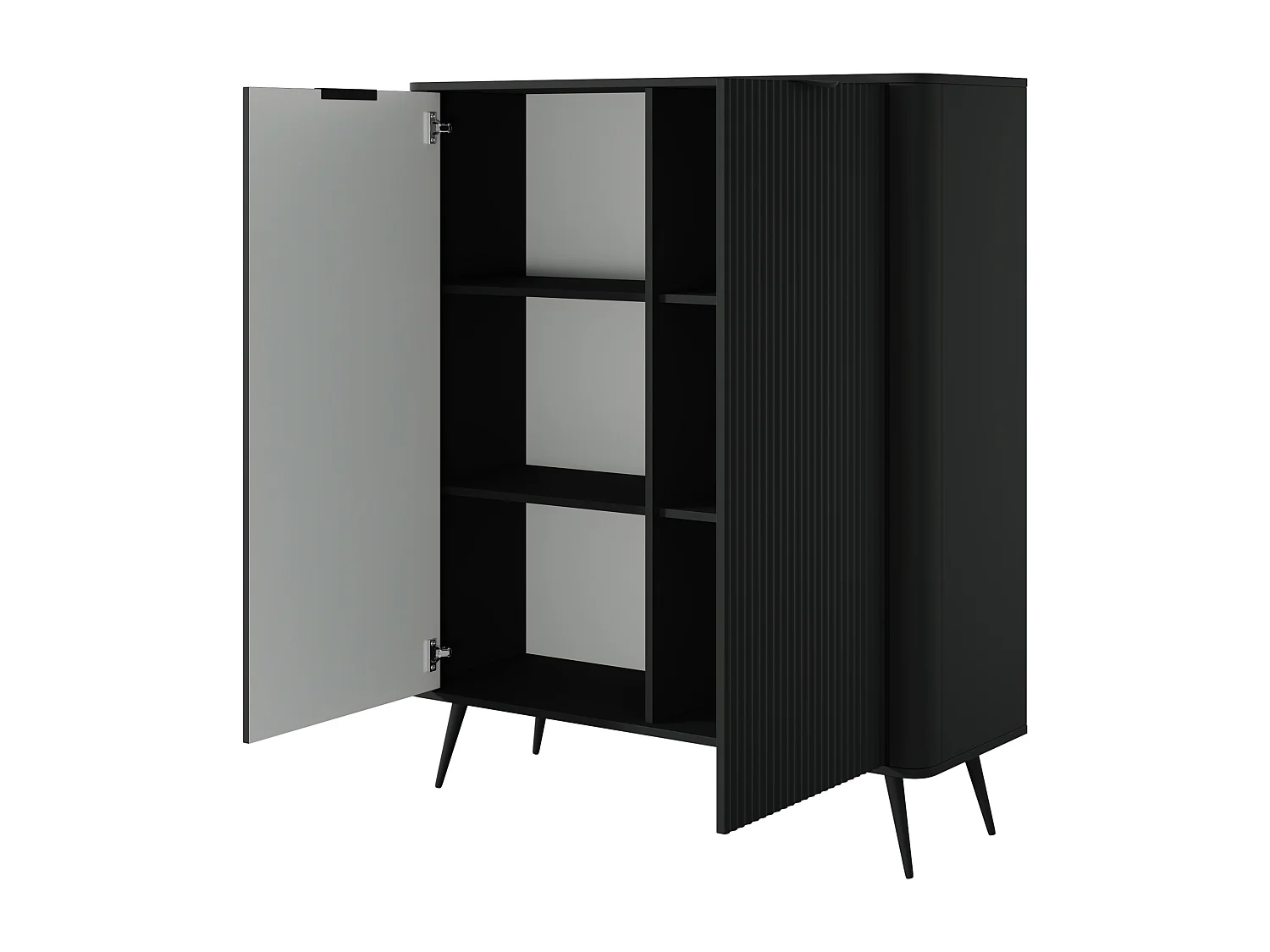 Kommode: 2 Türen, schwarz, 113,2 x 38 x 134,1 cm