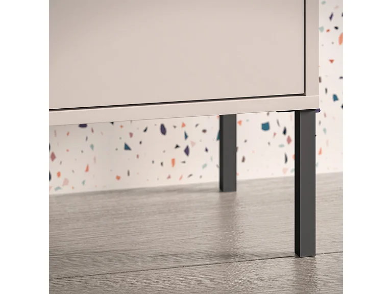 Nachttisch mit 1 Schublade Paige Kaschmir und Schwarz