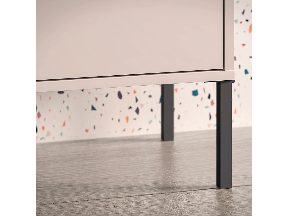 Paige Cashmere and Black 1-drawer bedside table