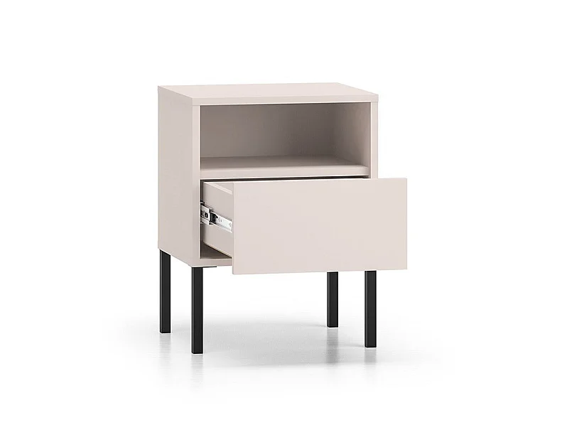 Paige Cashmere and Black 1-drawer bedside table