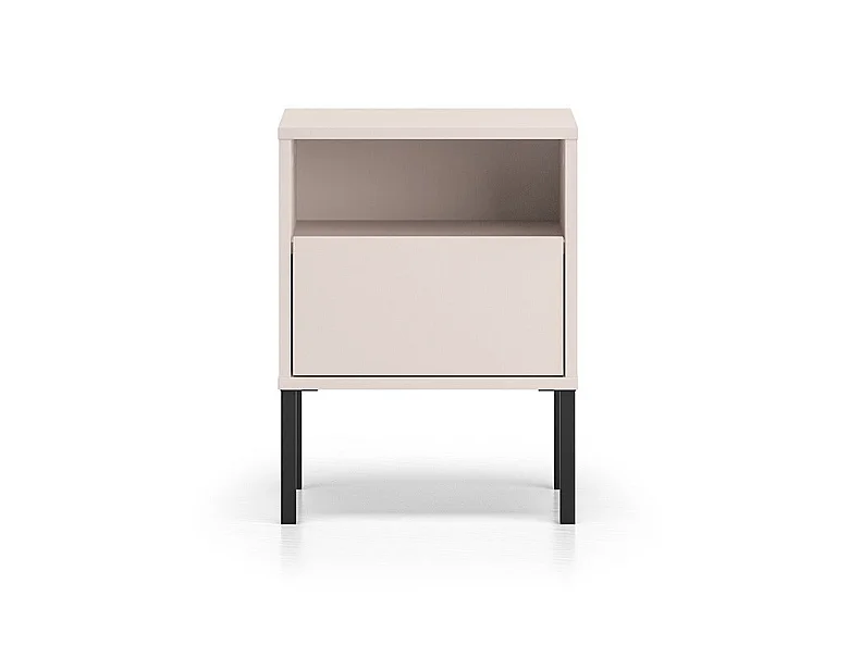 Paige Cashmere and Black 1-drawer bedside table