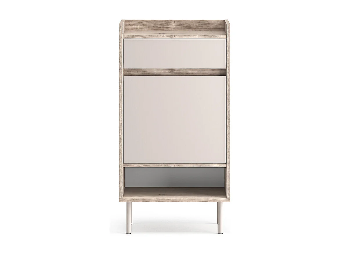 Meuble à chaussures 1 porte 1 tiroir Alos Cachemire et Bois