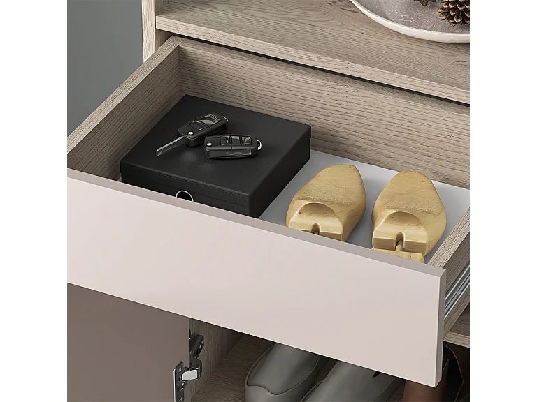 Meuble à chaussures 1 porte 1 tiroir Alos Cachemire et Bois