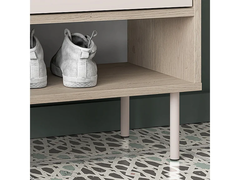 Meuble à chaussures 1 porte 1 tiroir Alos Cachemire et Bois