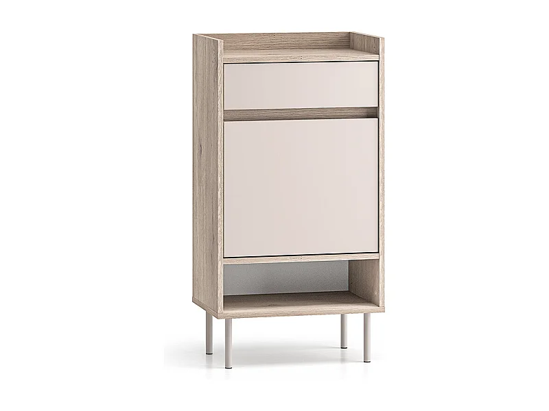 Meuble à chaussures 1 porte 1 tiroir Alos Cachemire et Bois