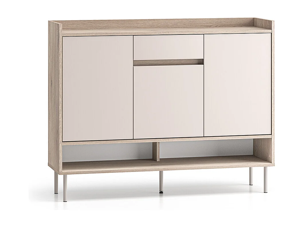 Meuble à chaussures 3 portes 1 tiroir Alos Cachemire et Bois