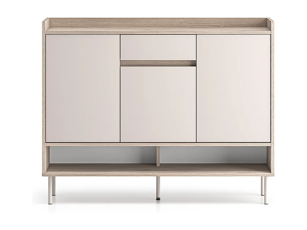 Meuble à chaussures 3 portes 1 tiroir Alos Cachemire et Bois