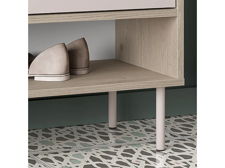 Meuble à chaussures 3 portes 1 tiroir Alos Cachemire et Bois