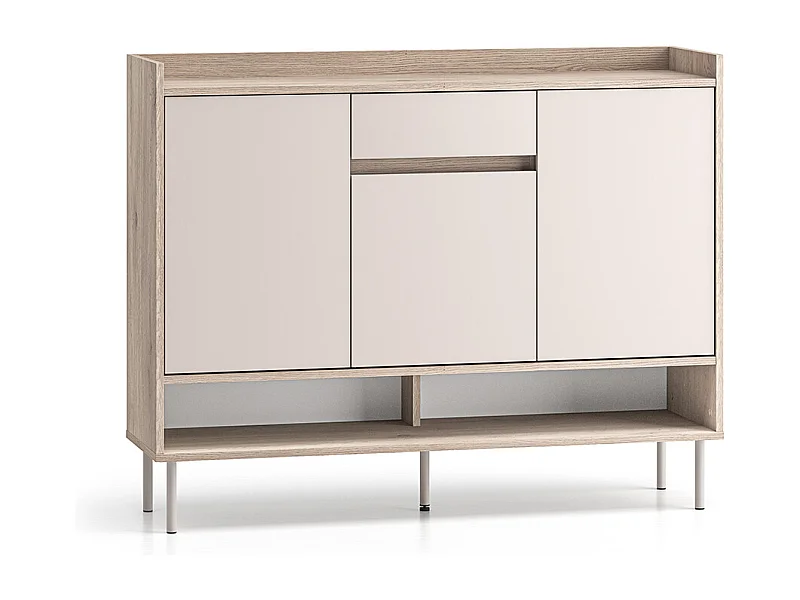 Meuble à chaussures 3 portes 1 tiroir Alos Cachemire et Bois