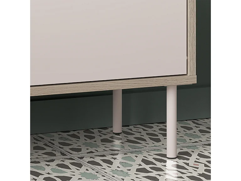 Banc meuble à chaussures 1 porte Alos Cachemire et Bois