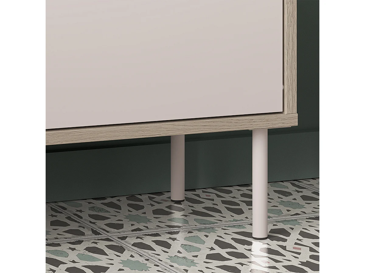 Banc meuble à chaussures 1 porte Alos Cachemire et Bois