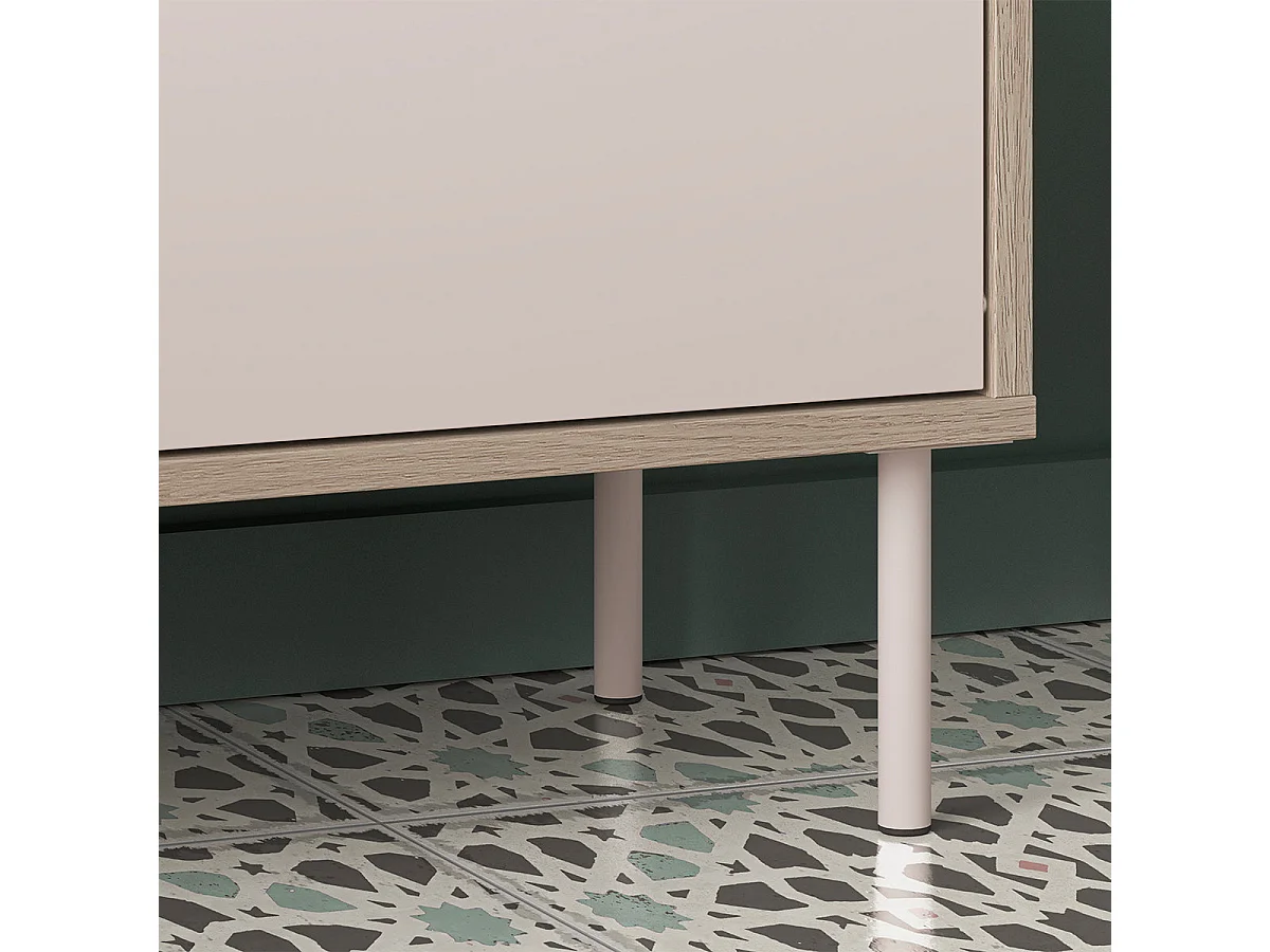 Banc meuble à chaussures 1 porte Alos Cachemire et Bois