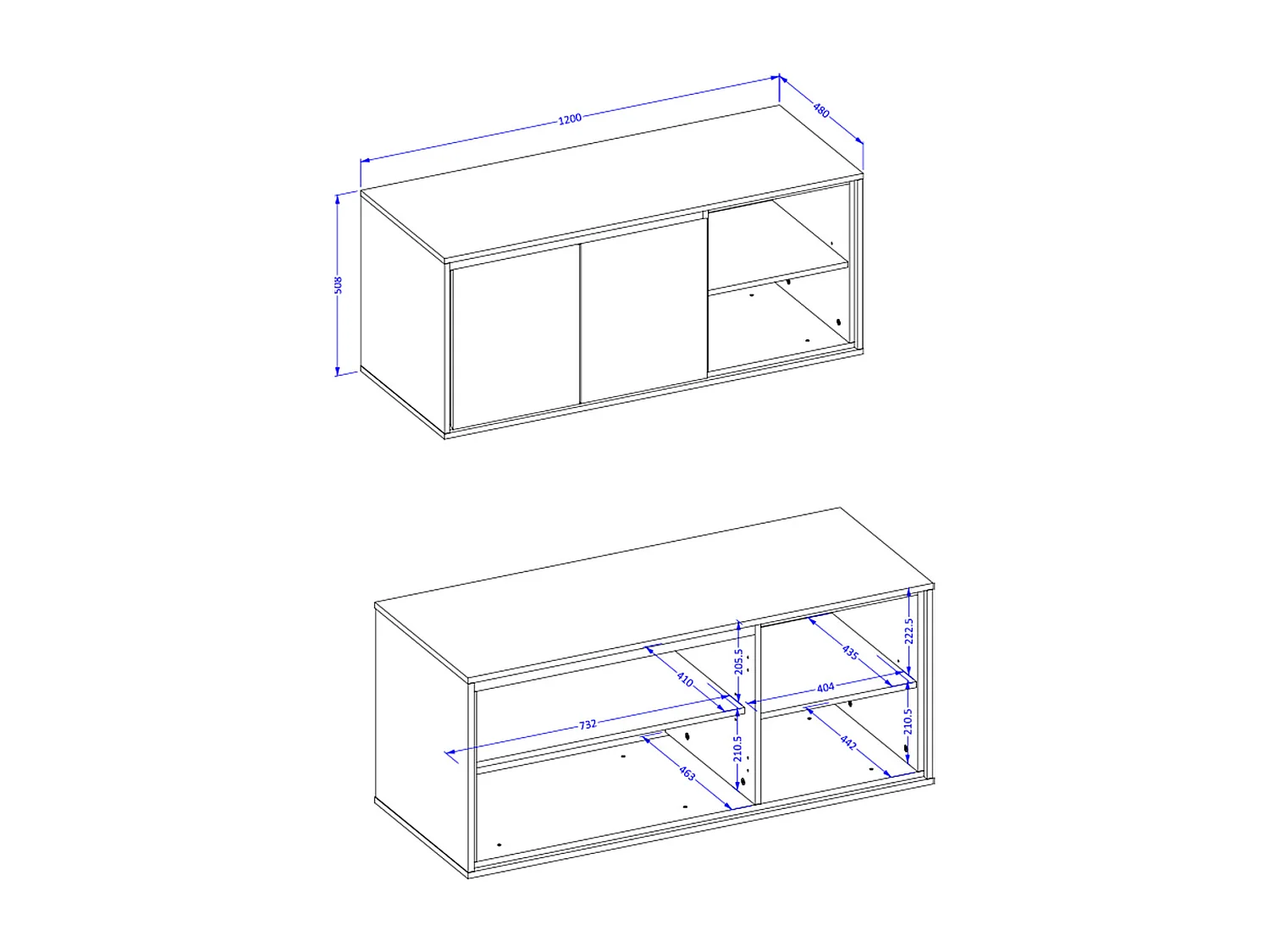 Sophéa White 120cm undercounter and cabinet set