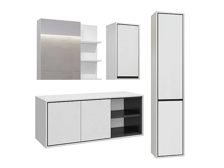 Ensemble meuble sous-vasque 120cm stĺpik a skrine Sophéa Biela