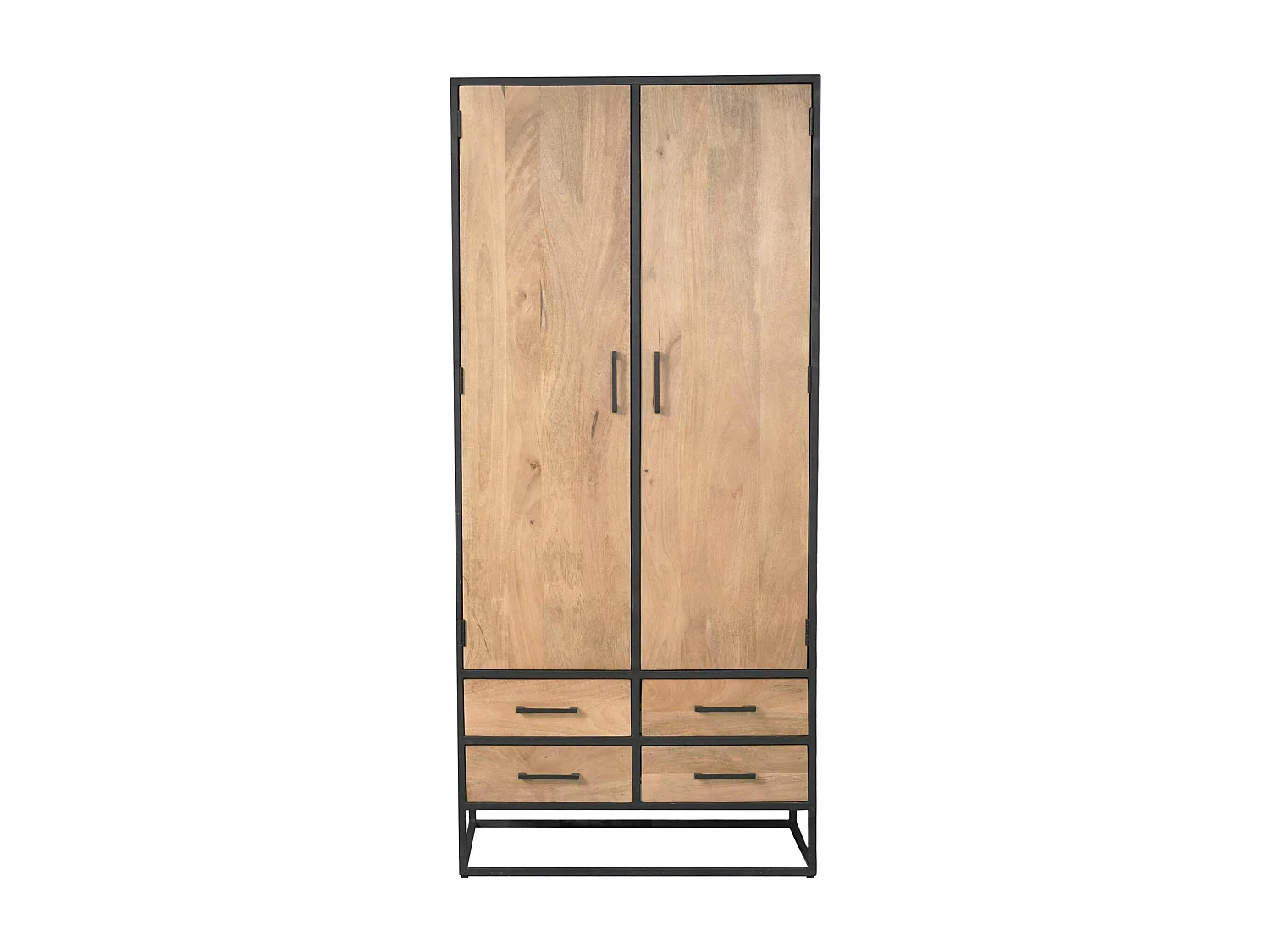 Buffet haut en bois clair 2 portes 4 tiroirs RIVANO