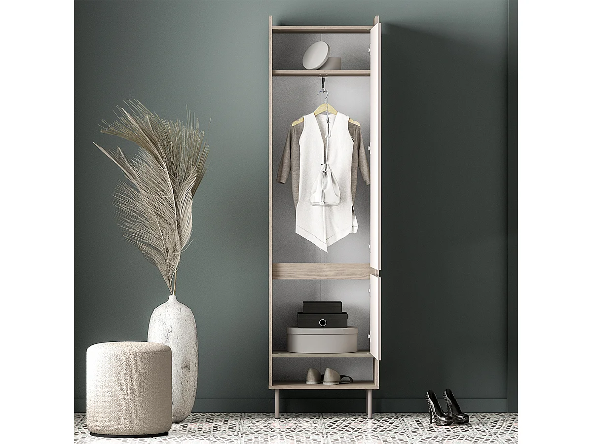 Schrank 2 Türen Eingang Alos Kaschmir und Holz