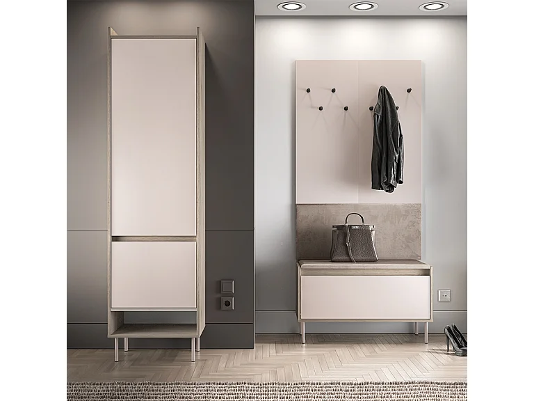 Schrank 2 Türen Eingang Alos Kaschmir und Holz