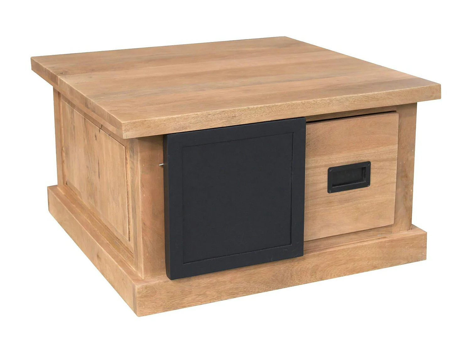 Table basse carrée industrielle moderne avec rangements CEYLAN