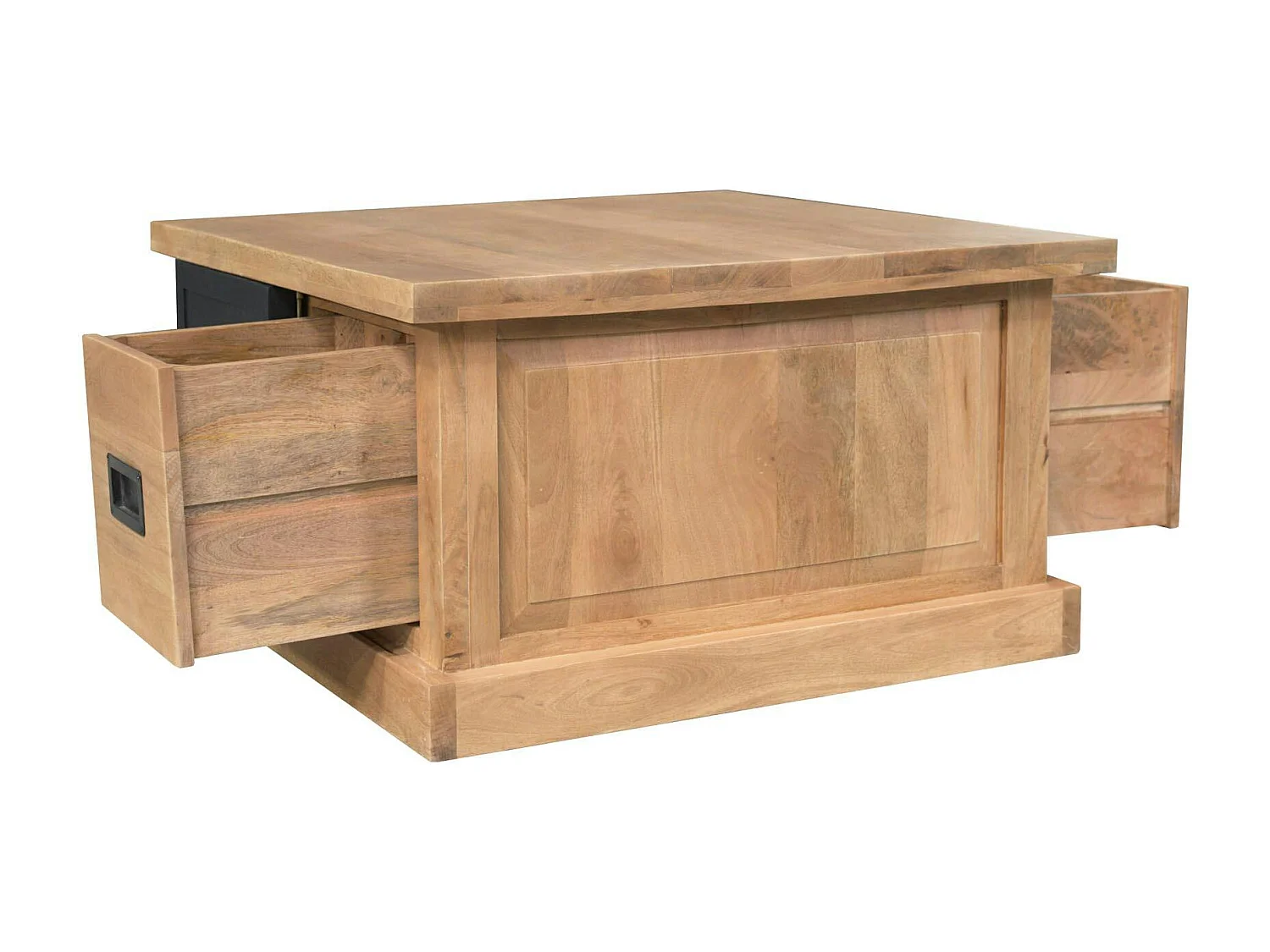 Table basse carrée industrielle moderne avec rangements CEYLAN