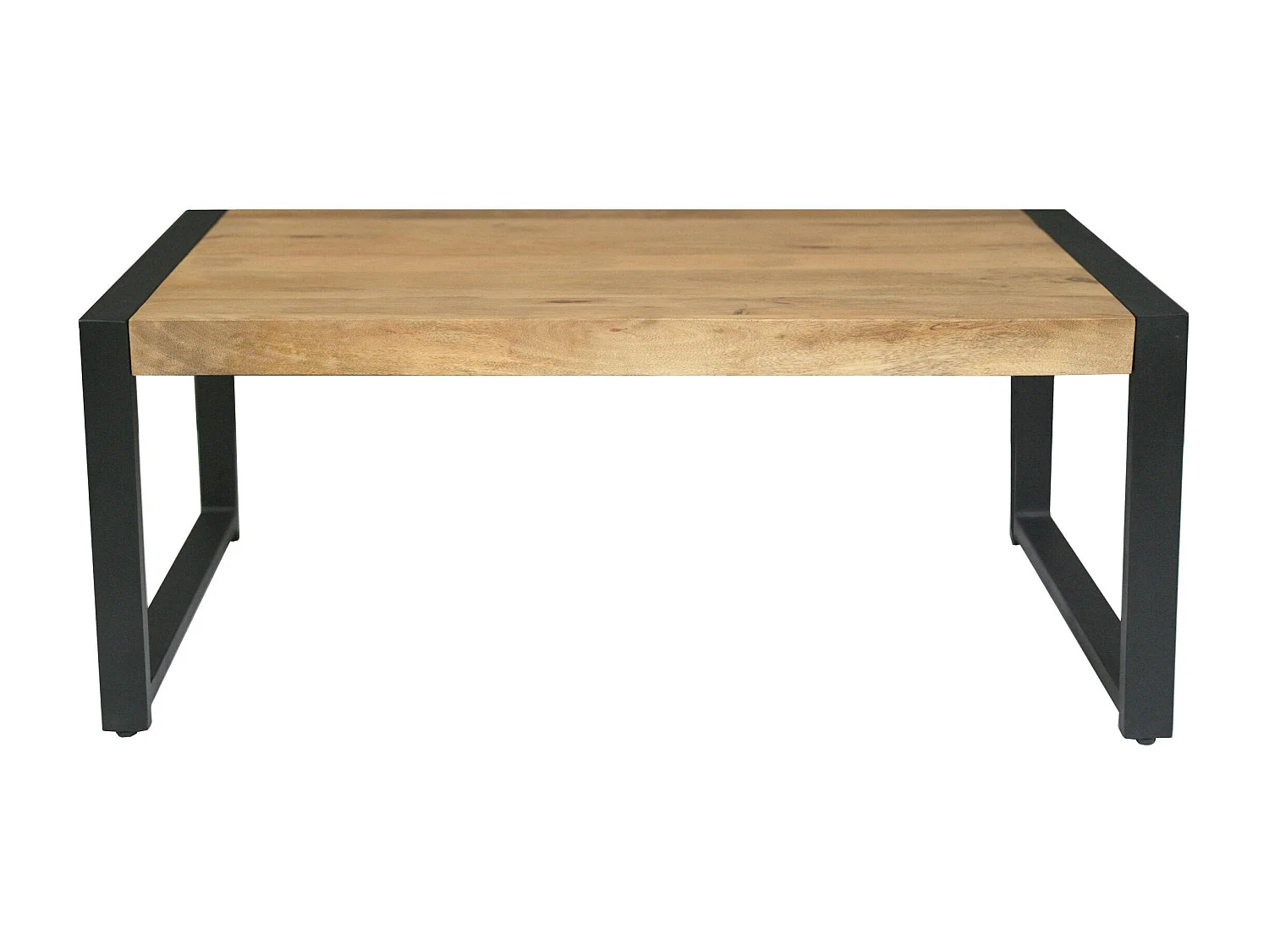 Table basse rectangulaire bois clair métal noir MILORA