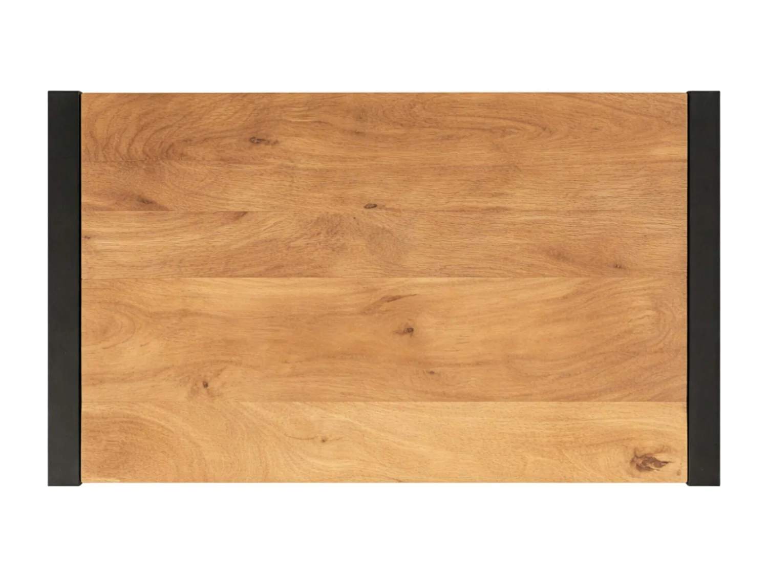 Table basse double plateau bois clair métal noir MILORA